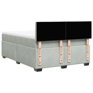 Box spring postel s matrací světle šedá 160x200 cm samet - obrázek 8