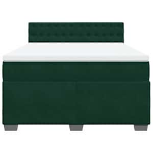 Box spring postel s matrací tmavě zelená 160x200 cm samet - obrázek 6