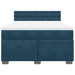 Box spring postel s matrací modrá 160 x 200 cm samet - obrázek 6