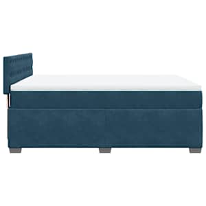 Box spring postel s matrací modrá 160 x 200 cm samet - obrázek 7