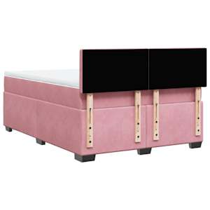 Box spring postel s matrací růžová 160x200 cm samet - obrázek 8