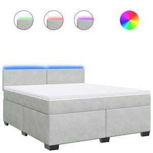 Box spring postel s matrací světle šedá 180x200 cm samet - obrázek 2