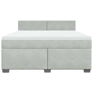 Box spring postel s matrací světle šedá 180x200 cm samet - obrázek 6