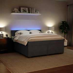 Box spring postel s matrací tmavě šedá 180x200 cm samet - obrázek 4