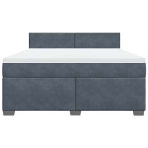 Box spring postel s matrací tmavě šedá 180x200 cm samet - obrázek 6