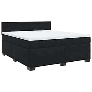 Box spring postel s matrací černá 180x200 cm samet - obrázek 3