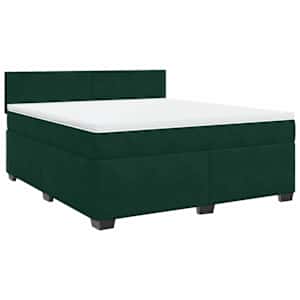 Box spring postel s matrací tmavě zelená 180x200 cm samet - obrázek 3