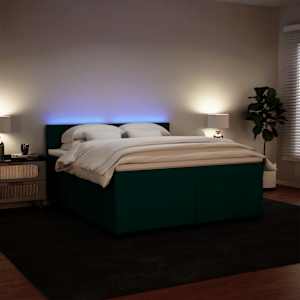 Box spring postel s matrací tmavě zelená 180x200 cm samet - obrázek 4