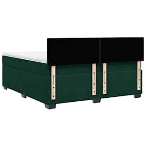 Box spring postel s matrací tmavě zelená 180x200 cm samet - obrázek 8