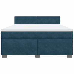 Box spring postel s matrací modrá 180 x 200 cm samet - obrázek 6