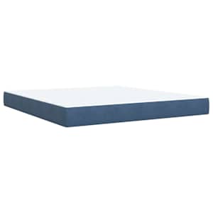 Box spring postelja z vzmetnico modra 180x200 cm žamet - slika 12