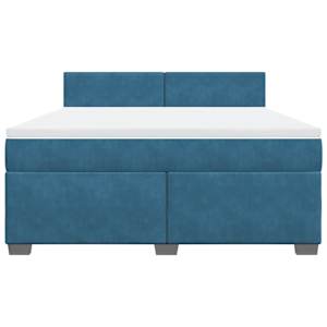 Box spring postelja z vzmetnico modra 180x200 cm žamet - slika 6