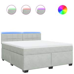 Box spring postel s matrací světle šedá 180x200 cm samet - obrázek 2
