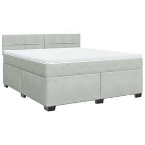 Box spring postel s matrací světle šedá 180x200 cm samet - obrázek 3