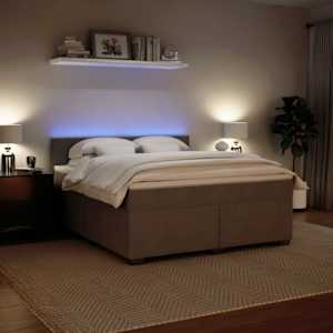 Box spring postel s matrací světle šedá 180x200 cm samet - obrázek 4
