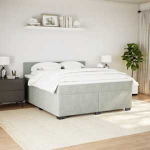 Box spring postel s matrací světle šedá 180x200 cm samet - obrázek 5