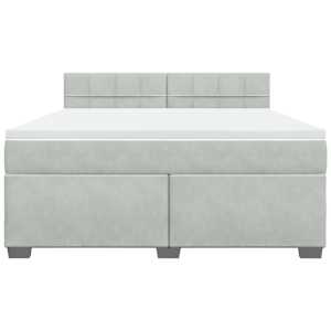 Box spring postel s matrací světle šedá 180x200 cm samet - obrázek 6