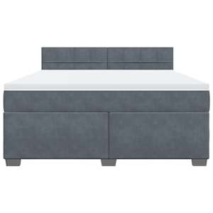 Box spring postel s matrací tmavě šedá 180x200 cm samet - obrázek 6