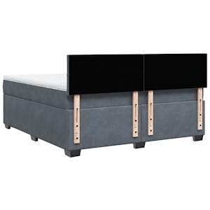 Box spring postel s matrací tmavě šedá 180x200 cm samet - obrázek 8