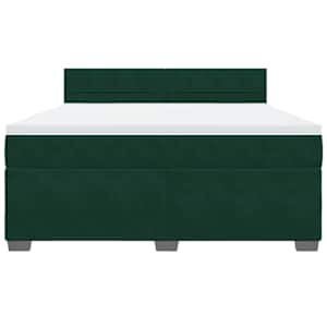Box spring postel s matrací tmavě zelená 180x200 cm samet - obrázek 6