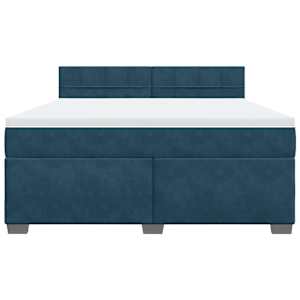 Box spring postel s matrací modrá 180 x 200 cm samet - obrázek 6