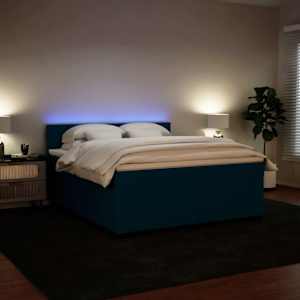 Box spring postel s matrací modrá 180 x 200 cm samet - obrázek 1