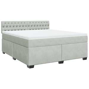 Box spring postel s matrací světle šedá 180x200 cm samet - obrázek 3