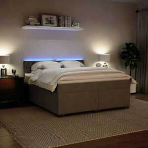 Box spring postel s matrací světle šedá 180x200 cm samet - obrázek 4