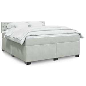 Box spring postel s matrací světle šedá 180x200 cm samet - obrázek 1