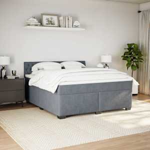 Box spring postel s matrací tmavě šedá 180x200 cm samet - obrázek 5