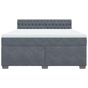 Box spring postel s matrací tmavě šedá 180x200 cm samet - obrázek 6