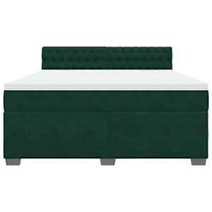 Box spring postel s matrací tmavě zelená 180x200 cm samet - obrázek 6