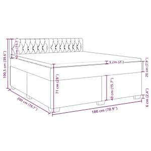 Box spring postel s matrací modrá 180 x 200 cm samet - obrázek 18