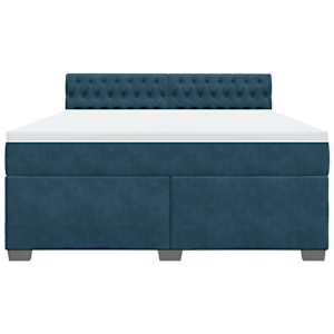 Box spring postel s matrací modrá 180 x 200 cm samet - obrázek 6