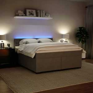 Box spring postel s matrací světle šedá 180x200 cm samet - obrázek 4