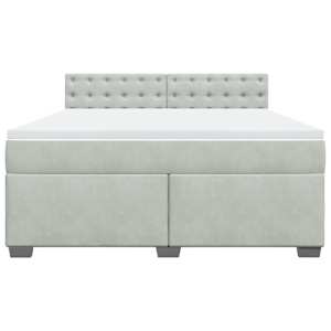 Box spring postel s matrací světle šedá 180x200 cm samet - obrázek 6