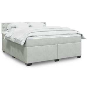 Box spring postel s matrací světle šedá 180x200 cm samet - obrázek 1
