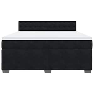 Box spring postel s matrací černá 180x200 cm samet - obrázek 6