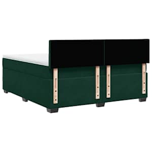 Box spring postel s matrací tmavě zelená 180x200 cm samet - obrázek 8