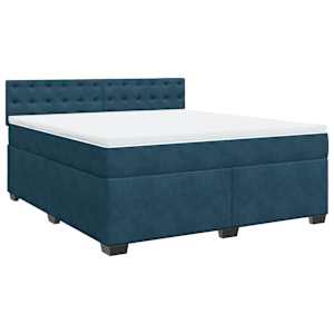 Box spring postel s matrací modrá 180 x 200 cm samet - obrázek 3