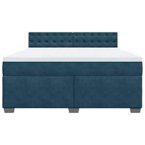 Box spring postel s matrací modrá 180 x 200 cm samet - obrázek 6