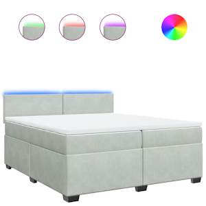 Box spring postel s matrací světle šedá 200x200 cm samet - obrázek 2