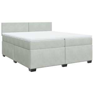 Box spring postel s matrací světle šedá 200x200 cm samet - obrázek 3