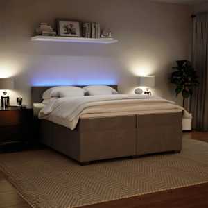 Box spring postel s matrací světle šedá 200x200 cm samet - obrázek 4