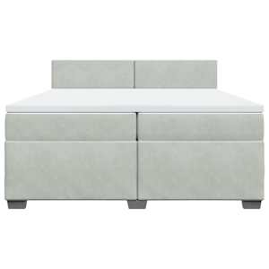 Box spring postel s matrací světle šedá 200x200 cm samet - obrázek 6