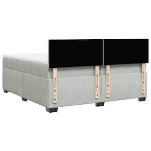 Box spring postel s matrací světle šedá 200x200 cm samet - obrázek 8