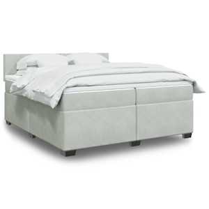Box spring postel s matrací světle šedá 200x200 cm samet - obrázek 1