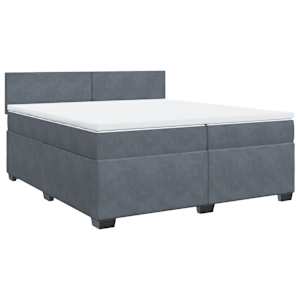Box spring postel s matrací tmavě šedá 200x200 cm samet - obrázek 3