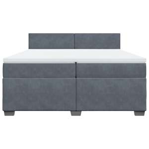 Box spring postel s matrací tmavě šedá 200x200 cm samet - obrázek 6