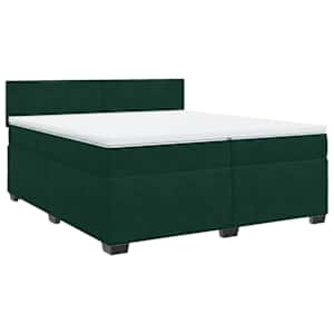 Box spring postel s matrací tmavě zelená 200x200 cm samet - obrázek 3